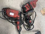 a picture of a corded drill and a corded drill