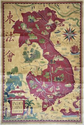 une vieille carte de la Chine sur laquelle figurent des caractères asiatiques