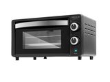 an image of a black toaster oven on a white background