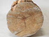 a piece of wood that has been cut in half