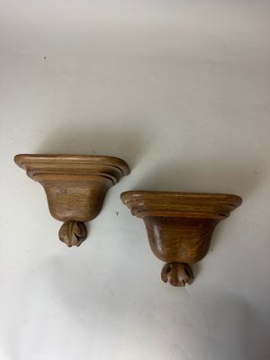 paire de supports d'étagère en bois