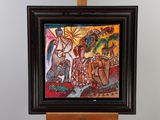 a picture of a painting on an easel on a table