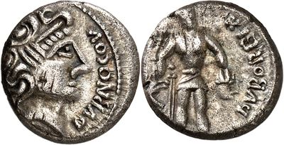 a silver coin with an image of a man on it