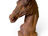 sculpture of a horse ' s head on a white background