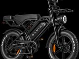 a black electric bike on a black background with a black background