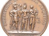 an image of a bronze medal with a group of people on it