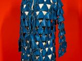 a blue and white dress on a mannequin mannequin mannequin mannequin mannequin mannequin mannequin mannequin mann