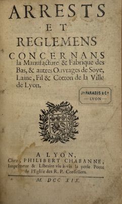 FABRICANTS DE BAS. Arrests et reglemens concernans la manufa…