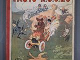 un vieil album de bandes dessinées avec l'image d'une souris au volant d'une voiture
