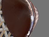 a close up of a purse that has a pattern on it