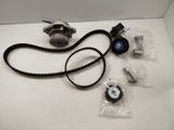 a belt, a water pump, and some other items on a table