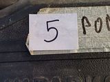 a close up of a car tire with a label on it