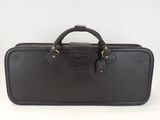 an image of a black briefcase sitting on top of a white surface