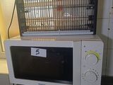 a microwave oven sitting on top of a counter next to a sink