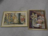 deux tableaux posés par terre, l'un à côté de l'autre