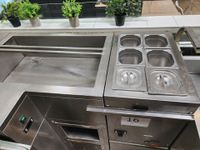 1 meuble d'angle saladette en inox 6 bacs gastro 150 x 80 x … (photo 2)
