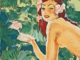 an image of a painting of a woman with flowers in her hair
