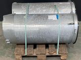 a large metal tank sitting on a pallet in a warehouse