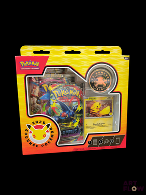 une boîte de cartes Pokémon sur laquelle figure une image de Pikachu