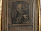painting of a man sitting in a chair in a room