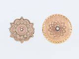 pair of gold and diamond earrings