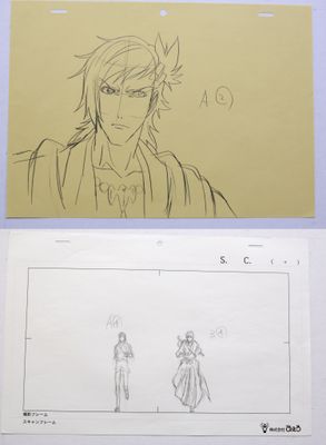 deux dessins d'un homme et d'une femme se tenant l'un à côté de l'autre