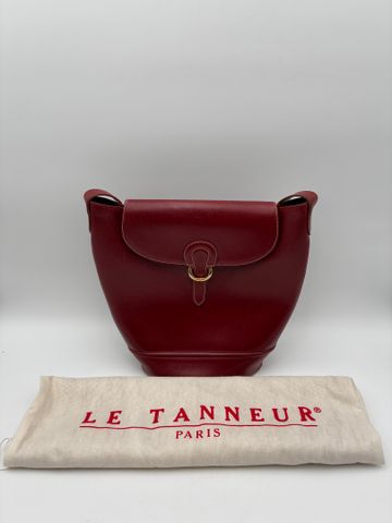 LE TANNEUR – SAC en cuir rouge bordeaux, bandoulière réglable, in...