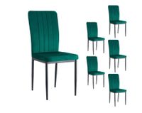 Lot de 6 chaises repas MAGDA en velours vert foncé - 41,5x52… (photo 2)