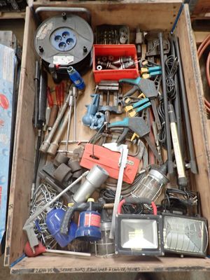 a box full of assorted tools and tools in it
