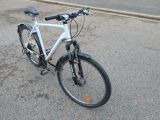 a bike that is parked on the side of the road
