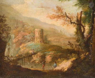 une image représentant un tableau d'un château au milieu d'une forêt