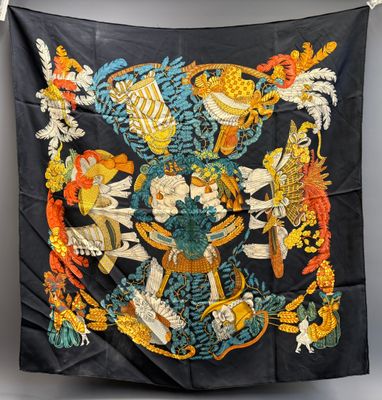 an image of a black cloth with a picture of a woman on it