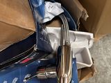 a cardboard box with a bunch of items inside of it