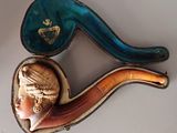 a picture of a pipe with a woman ' s head inside of it