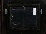 a black picture frame with a picture on top of it