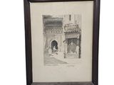 an image of a drawing of a building in a frame