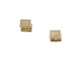 pair of gold plated square stud earrings on a white background