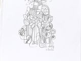 a drawing of a christmas tree with presents on it