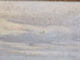 an image of a painting of a beach scene with a boat in the water