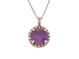 un pendentif en améthoraite et diamants monté sur une chaîne
