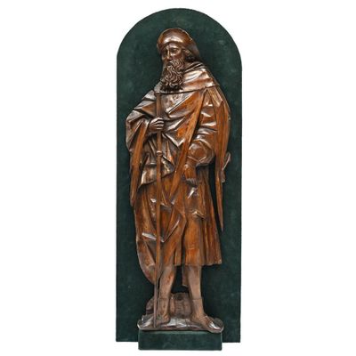 SAINT JACQUES LE MAJEUR. Relief en bois patiné. - Photo 1