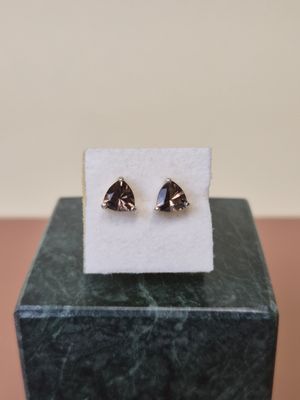 a close up of a pair of earrings sitting on top of a box