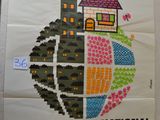 a poster with a picture of a house on it