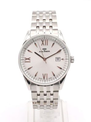MUREX Montre bracelet d'homme en acier à boitier circulaire.