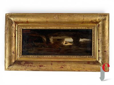 an image of a painting of a man and a woman in a boat