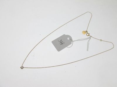 un collier en argent muni d'une plaque, à côté d'une paire de ciseaux et d'une paire de ciseaux