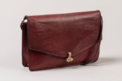 WILLIAM GURTNER - SAC à main en cuir rouge façon lezard marq…