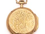 an image of a gold pocket watch on a white background