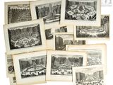 plusieurs vieilles photographies en noir et blanc représentant un parc et des bâtiments