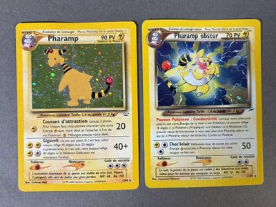 deux cartes Pokémon posées l'une à côté de l'autre sur une table
